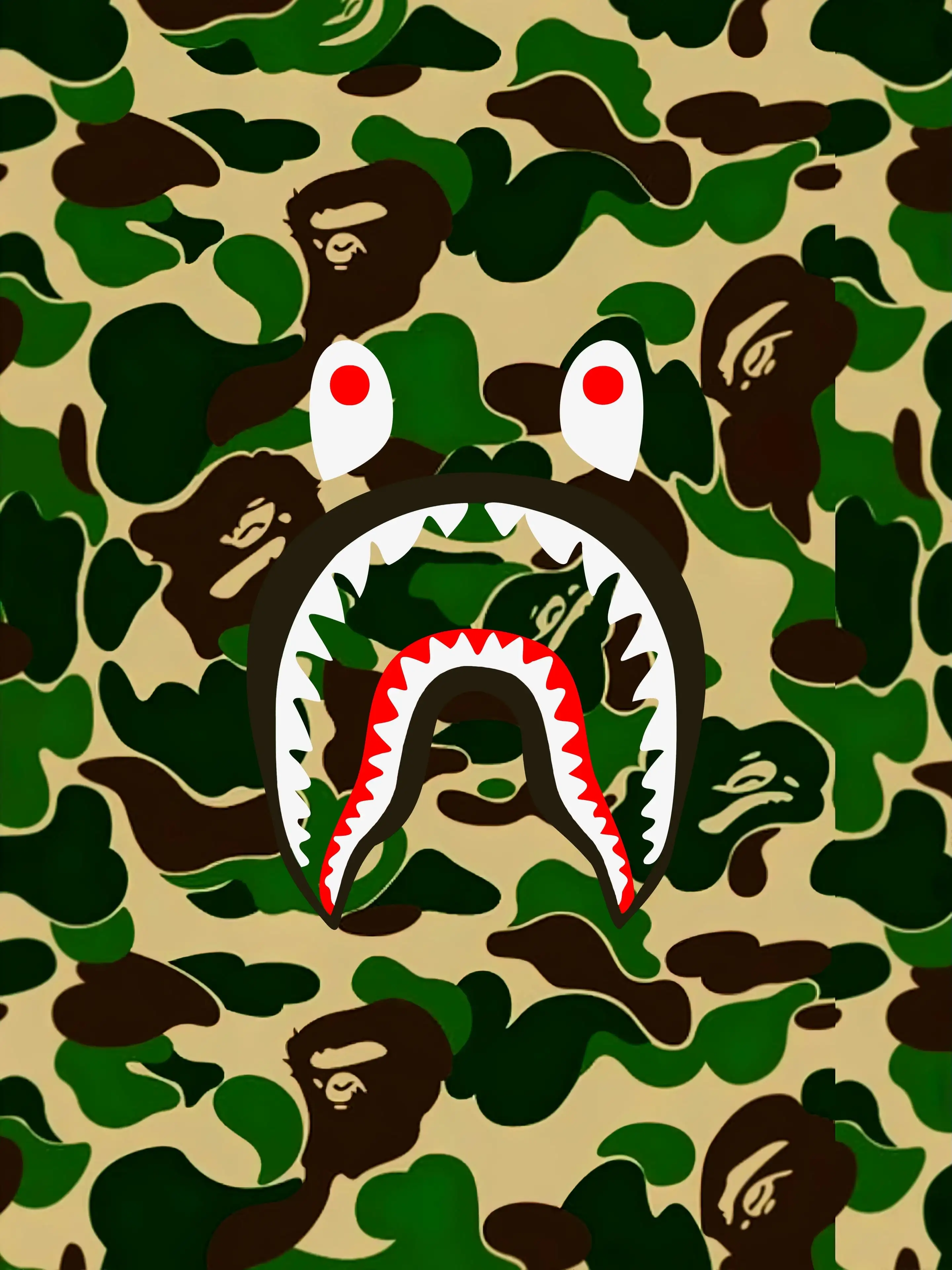 ▷ BAPE Shark Camouflage wallpaper 📱 | Wallery