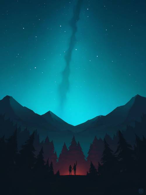 Bonfire in the forest wallpaper