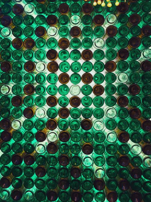Bottles wall wallpaper for mobiles and tablets