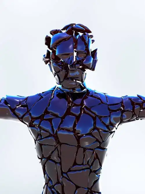 Cyborg sculpture wallpaper