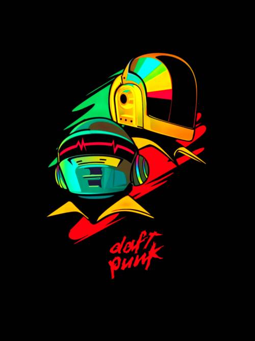 Daft Punk vector wallpaper for mobiles and tablets