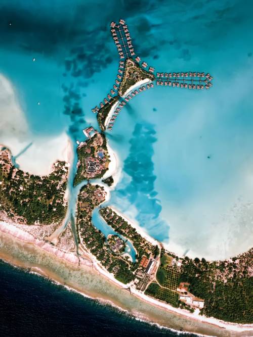 Fond d'écran de Vue aérienne de la Polynésie française pour mobiles et tablettes