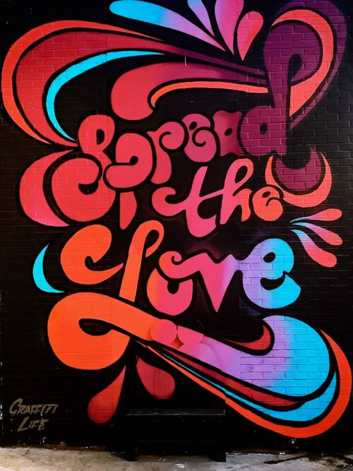 Graffiti spread the love wallpaper for mobiles and tablets