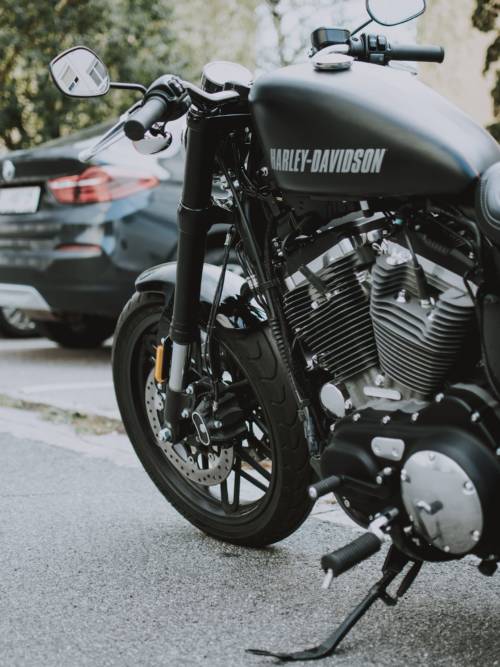 Harley-Davidson parked wallpaper
