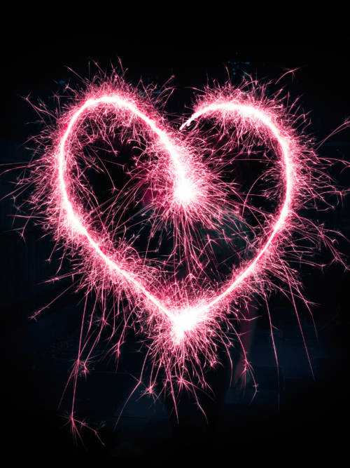 Heart shaped lights wallpaper for mobiles and tablets