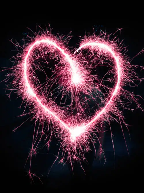 Heart shaped lights wallpaper