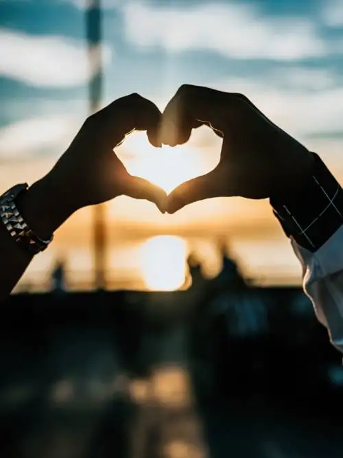 Heart with hand wallpaper