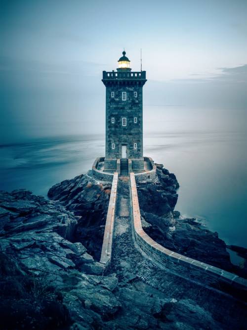Lighthouse in the Brittany, France wallpaper for mobiles and tablets