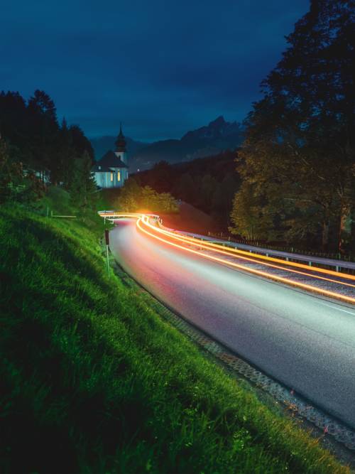 Lights on the road wallpaper for mobiles and tablets