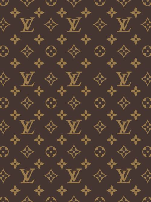 Papel de parede do Louis Vuitton padrão marrom para celulares e tablets