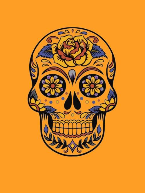 Mexican skull vector wallpaper for mobiles and tablets