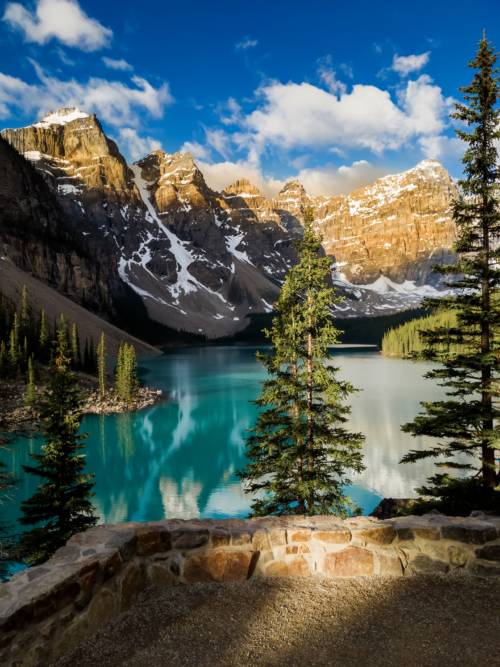 Moraine lake in Alberta wallpaper for mobiles and tablets
