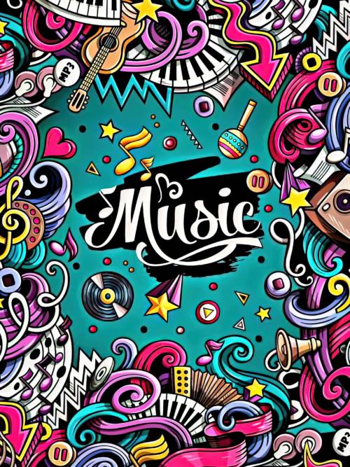 Papel de parede do Música Pop Art para celulares e tablets