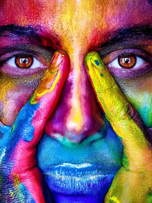 Rainbow woman wallpaper