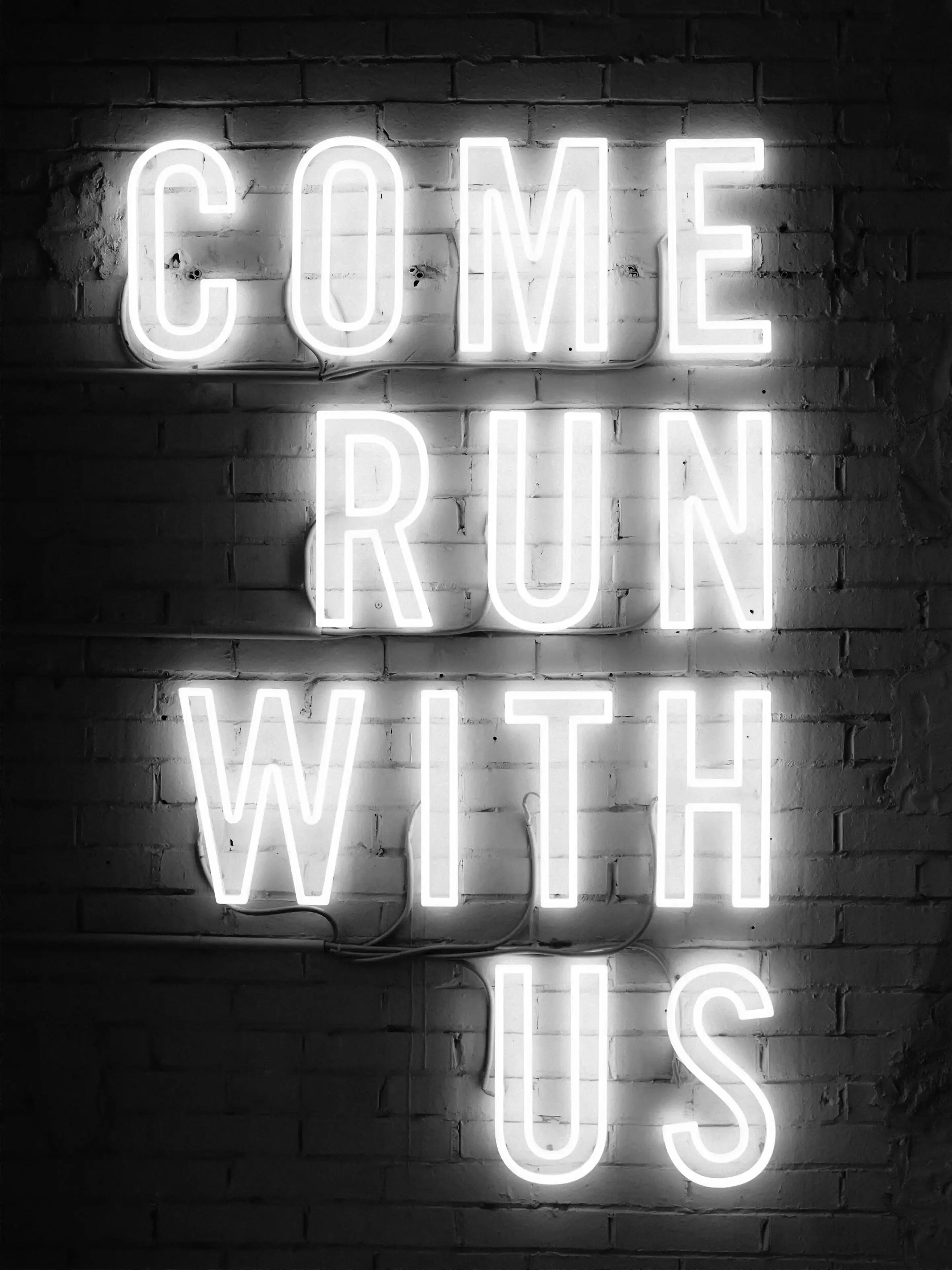 Run With Us Neon Wallpaper Wallery