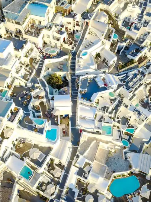 Santorini aerial view wallpaper