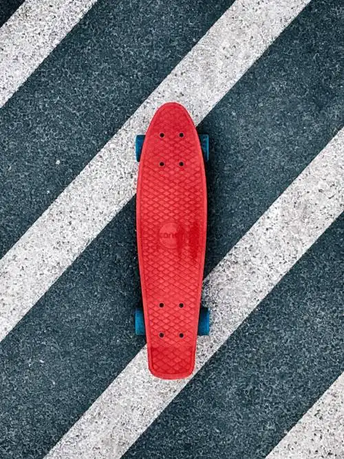Skateboard on the crosswalk wallpaper