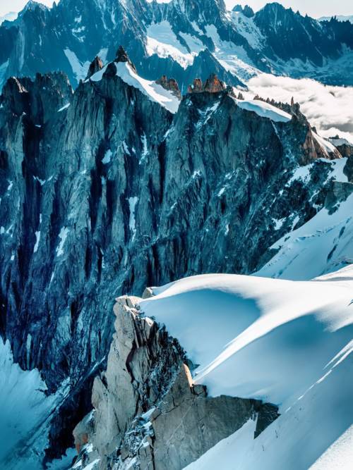 Snowy mountain in Chamonix wallpaper for mobiles and tablets