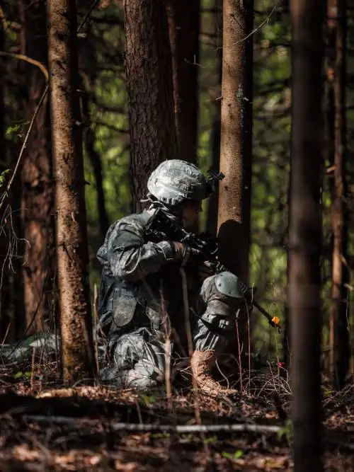 Soldier in the forest wallpaper