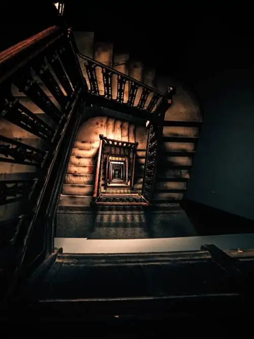 Stairs in old building wallpaper