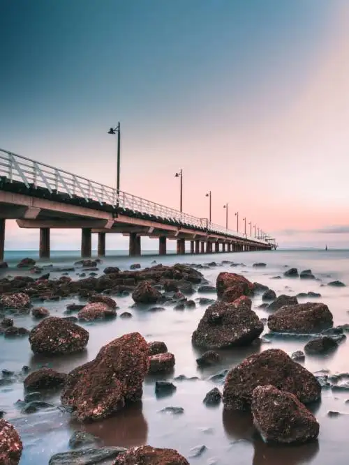 Sunset at the pier wallpaper
