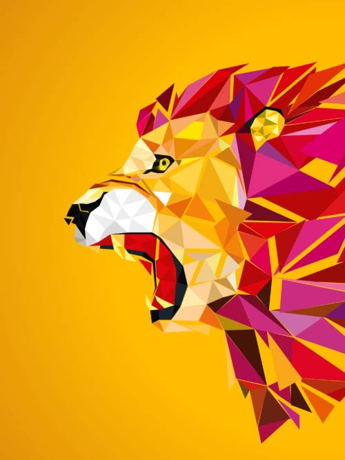 Vector lion wallpaper for mobiles and tablets