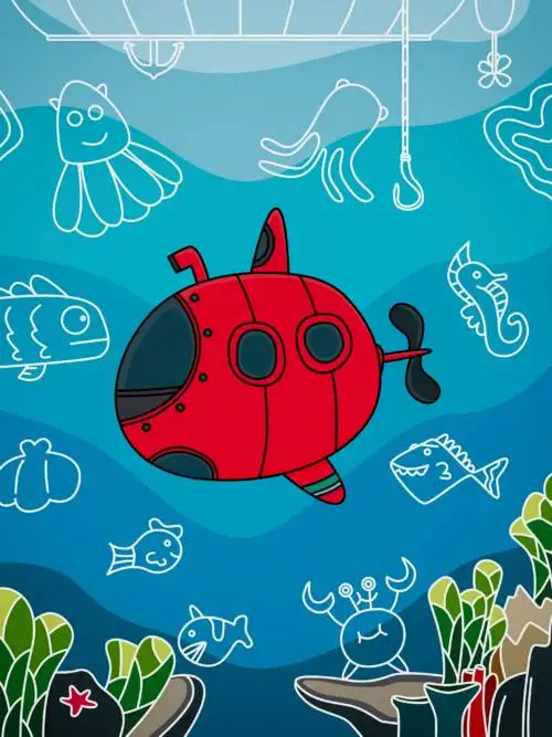 Vector submarine wallpaper
