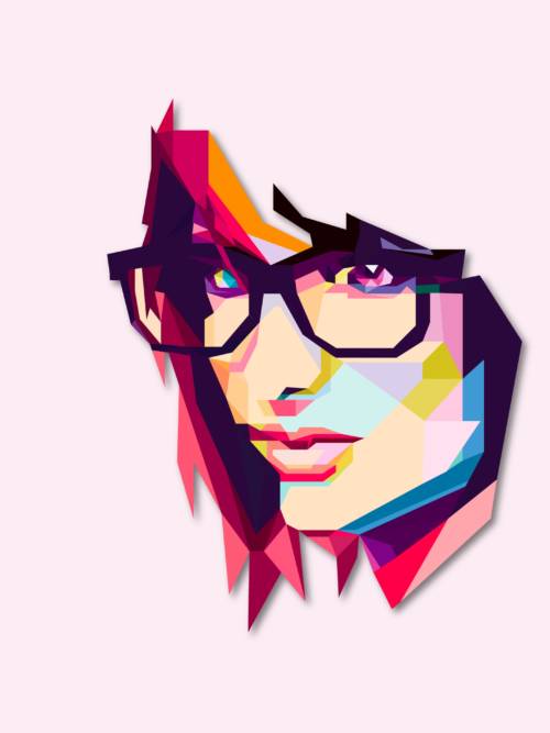 Woman face vector wallpaper for mobiles and tablets