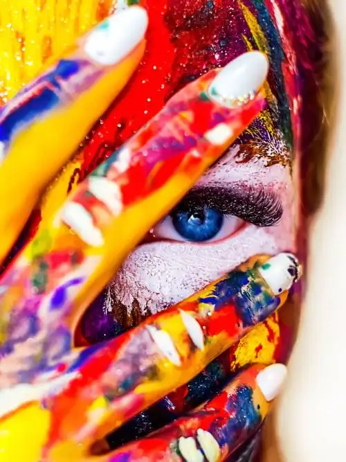 Woman with painted face wallpaper