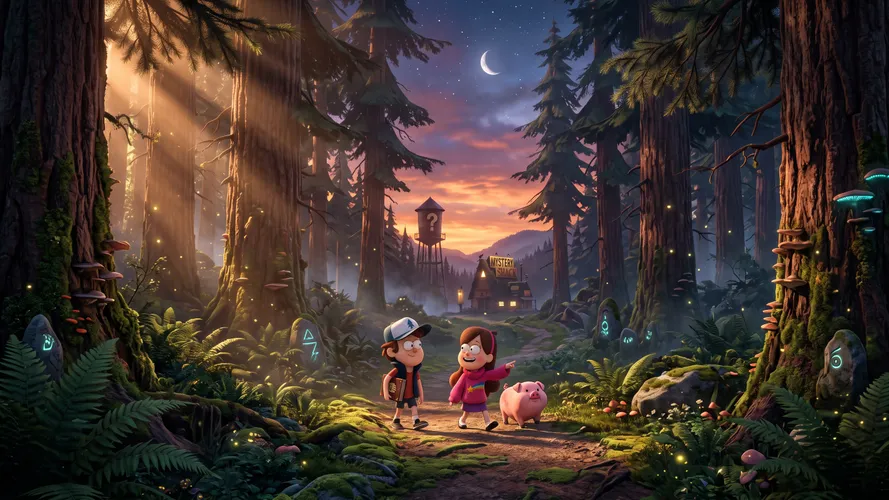 Gravity Falls Forest Adventure med Dipper och Mabel