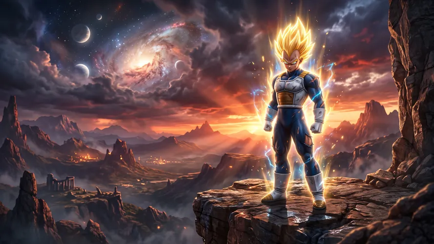 Super Saiyan Vegeta in Space
