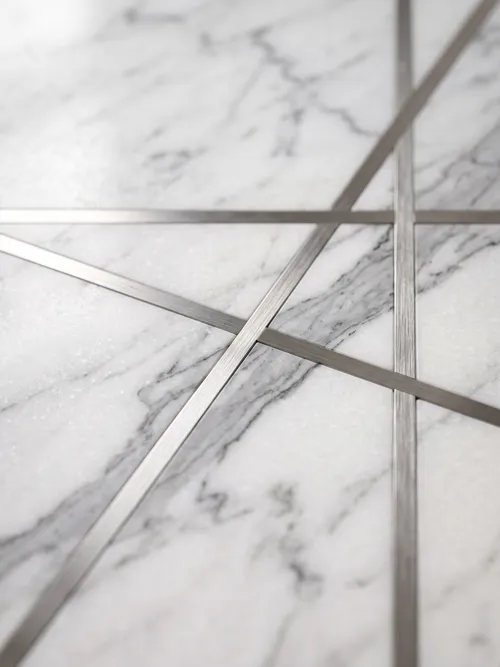 White Marble and Metal Lines