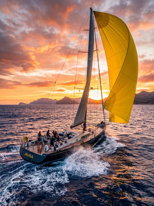 Sailing Yacht at Sunset