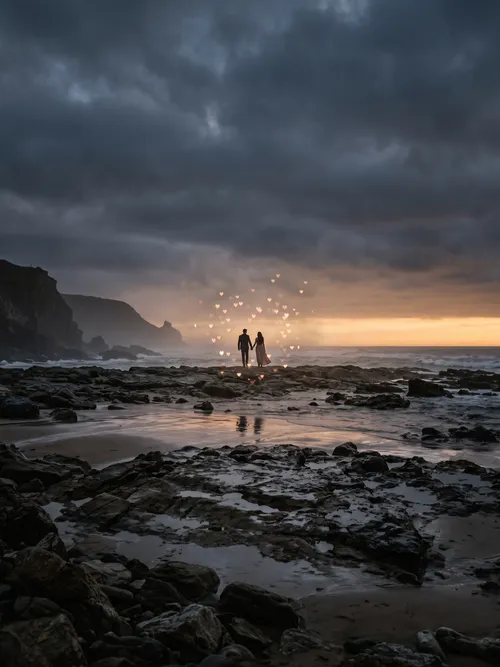 Romantic Couple by the Sea