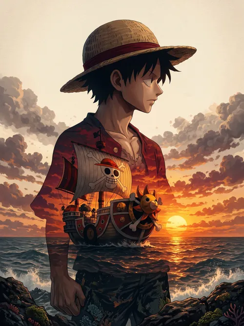 Monkey D Luffy Sunset Voyage