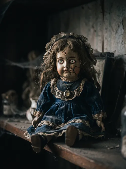 Creepy Vintage Cracked Porcelain Doll