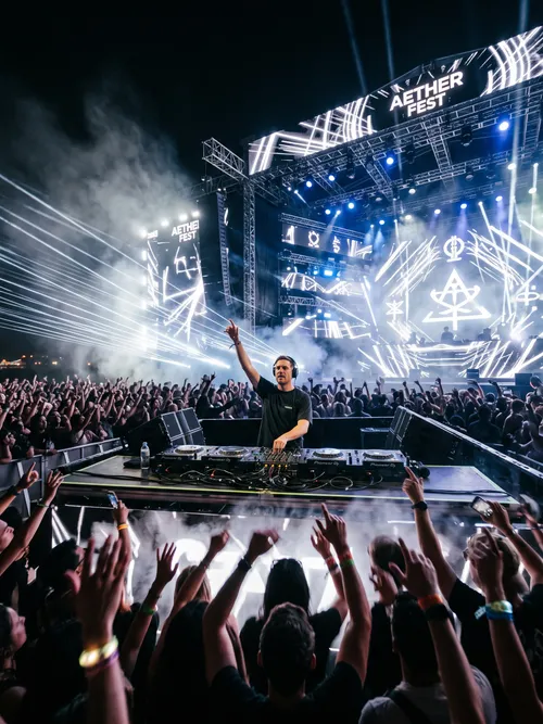DJ Performing at Electronic Music Festival