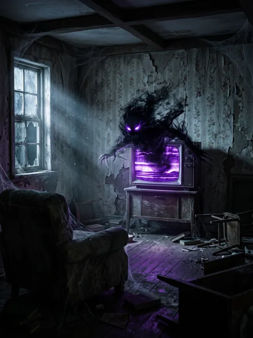 Shadow Entity Emerging From TV