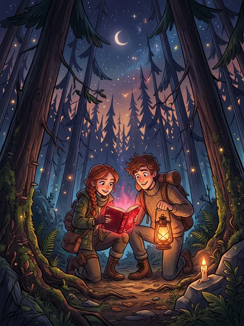 Nuit magique dans la forêt enchantée