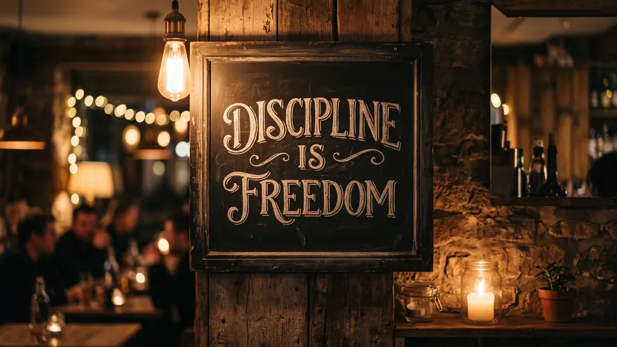 Cartel con la frase Disciplina es Libertad