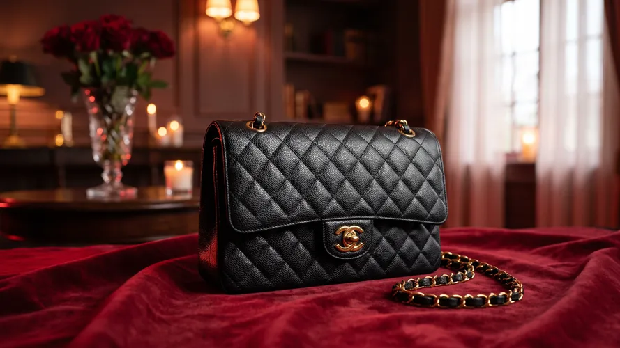 Elegancia de Bolso Negro Acolchado