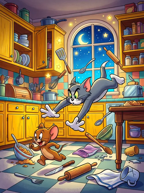 Caos en la cocina de Tom y Jerry