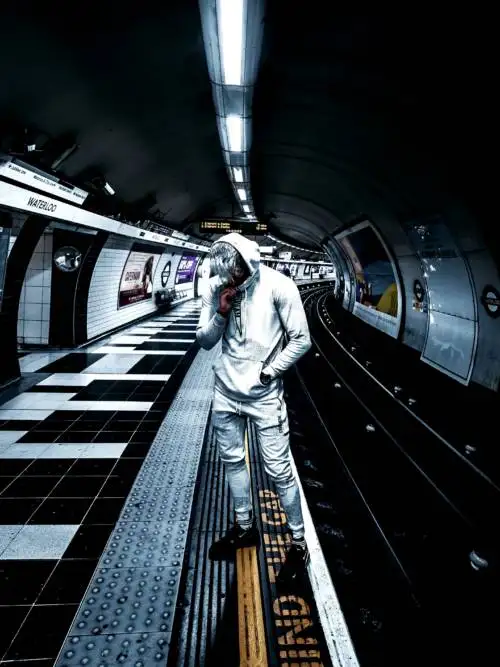 Boy in the subway station